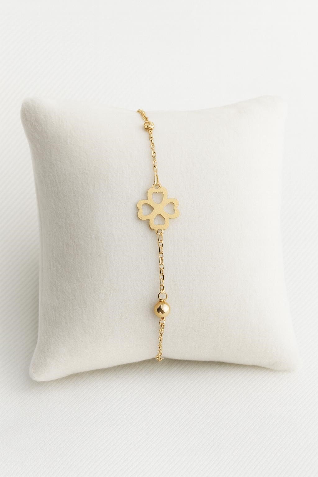Clover Pendant Bracelet 14K Gold