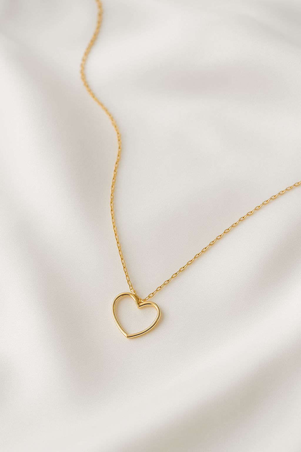 Heart Necklace 18″ in 14k Yellow Gold